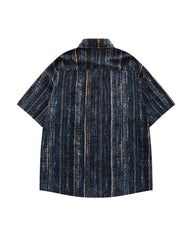 Retro striped short-sleeved shirt