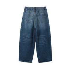 Vintage washed denim trousers