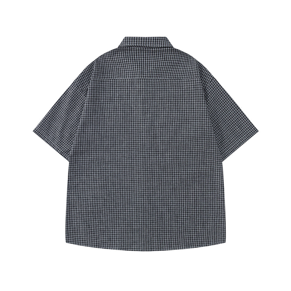 Vintage check short-sleeved shirt