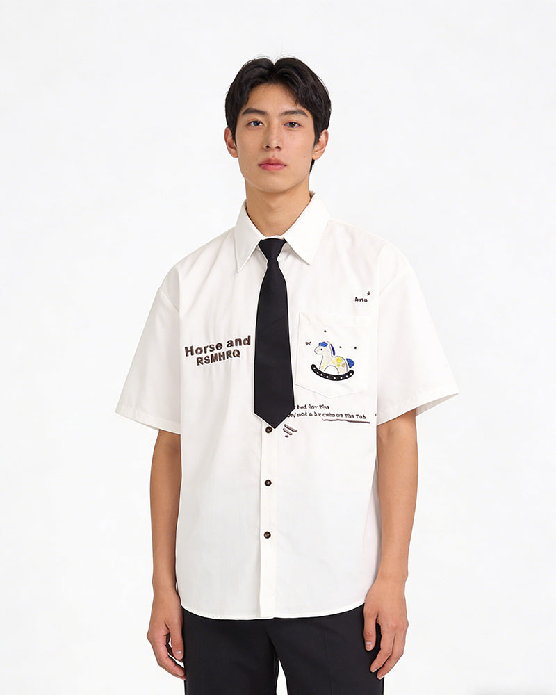 Vintage Embroidered Short Sleeve Shirt