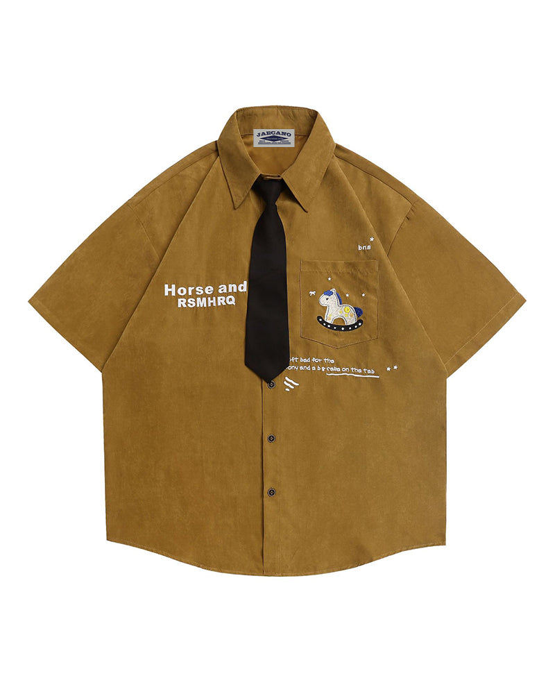 Vintage Embroidered Short Sleeve Shirt