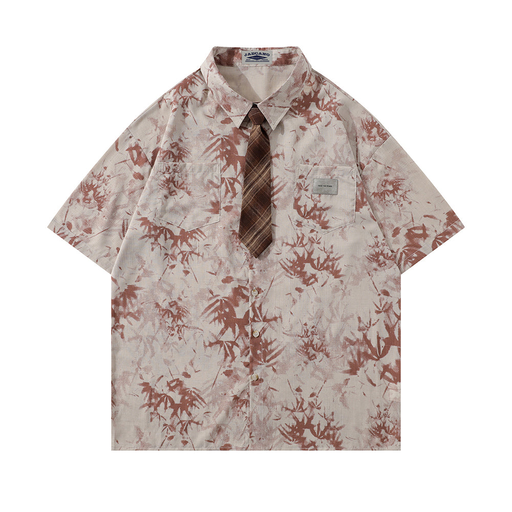 Vintage tie-dye short-sleeved shirt