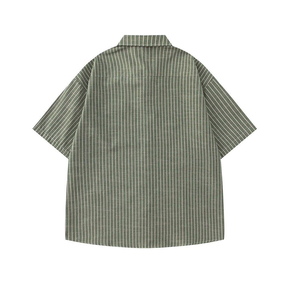 Retro floral short-sleeved shirt
