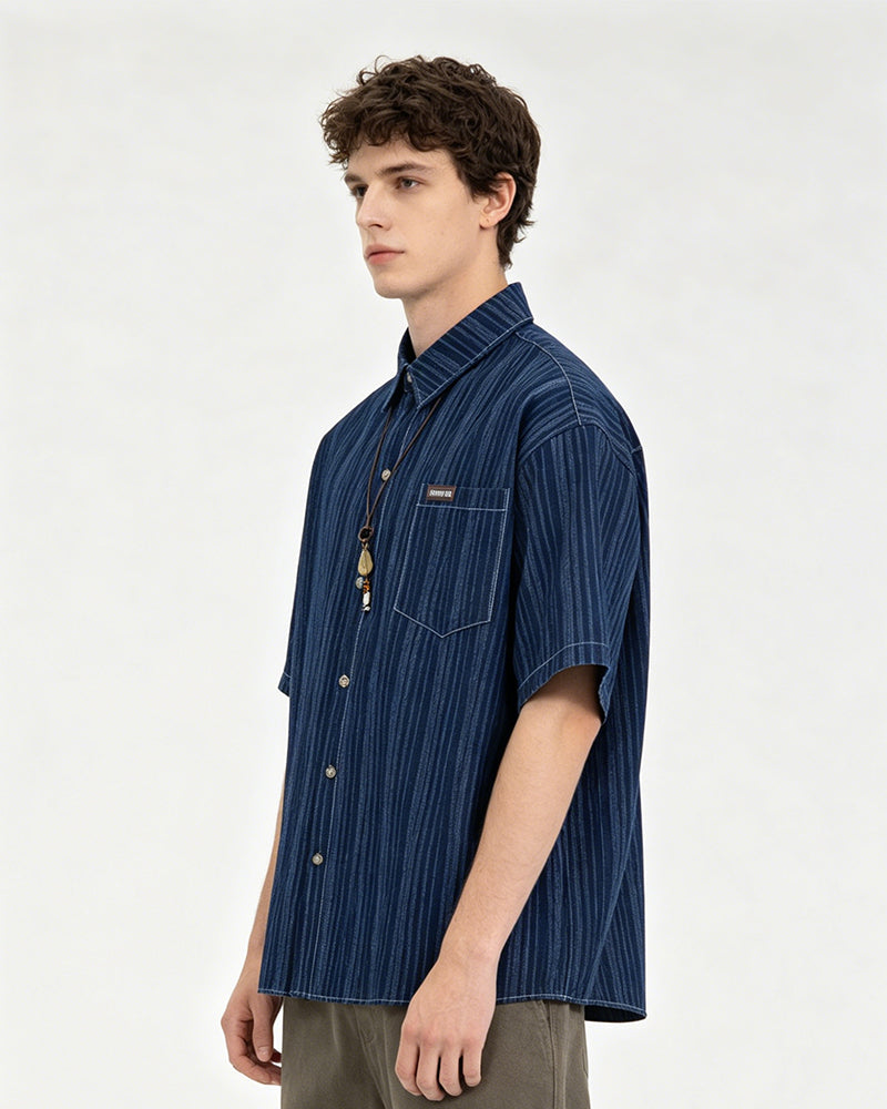 Retro casual short-sleeved shirt