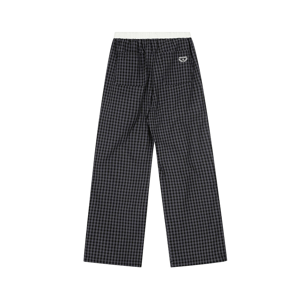Plaid loose trousers
