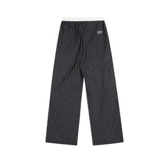 Plaid loose trousers