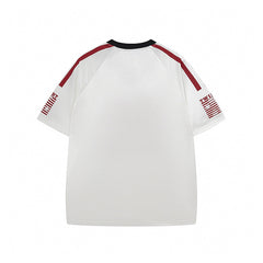 Retro letter print short sleeves