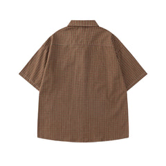Simple plaid short-sleeved shirt