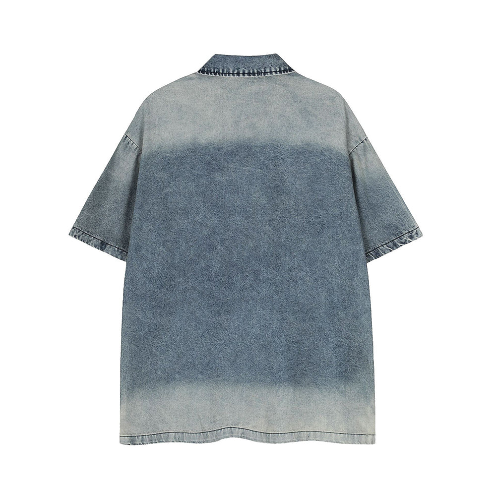 Vintage loose denim short sleeves