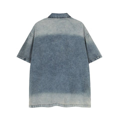 Vintage loose denim short sleeves