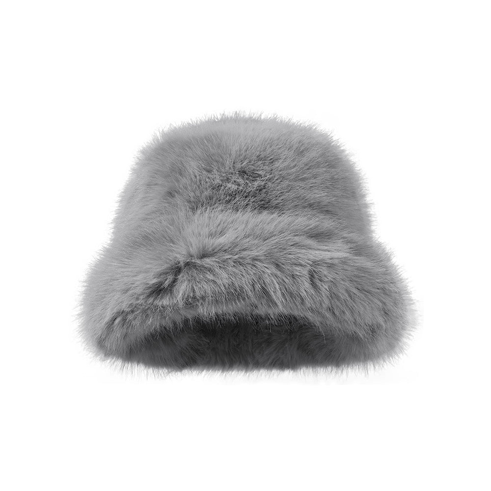 Warm solid color plush hat