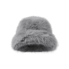 Warm solid color plush hat