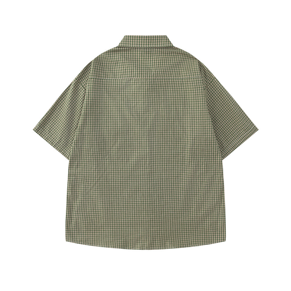 Vintage check short-sleeved shirt