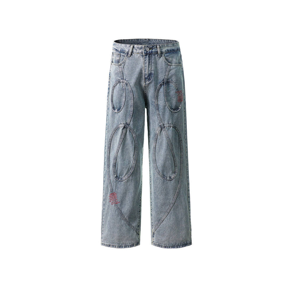 Designer slim straight jeans