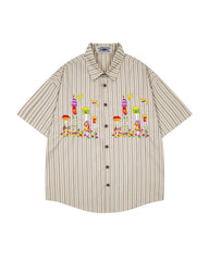 Colorful floral short-sleeved shirt