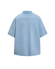 Retro embroidered short-sleeved shirt