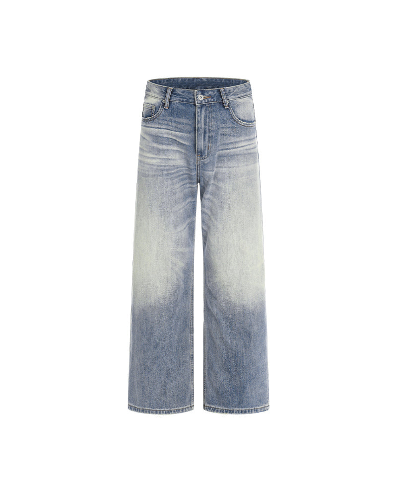 Retro washed denim jeans