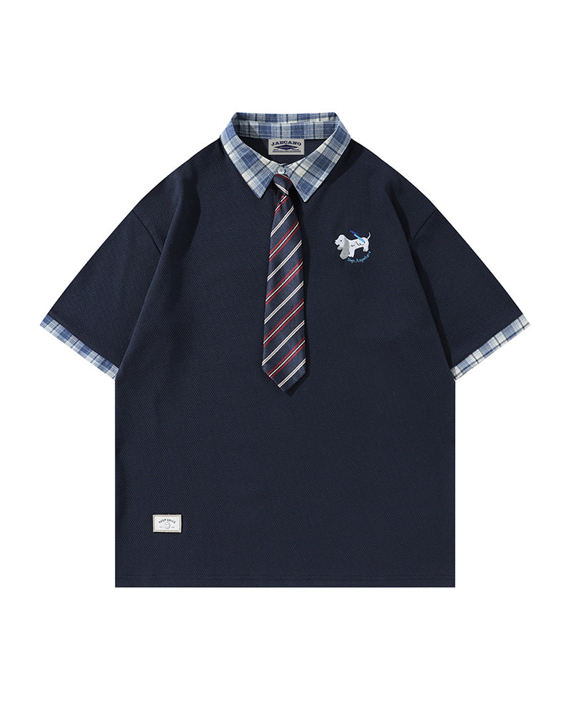 Vintage detachable tie short sleeves