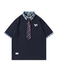 Vintage detachable tie short sleeves