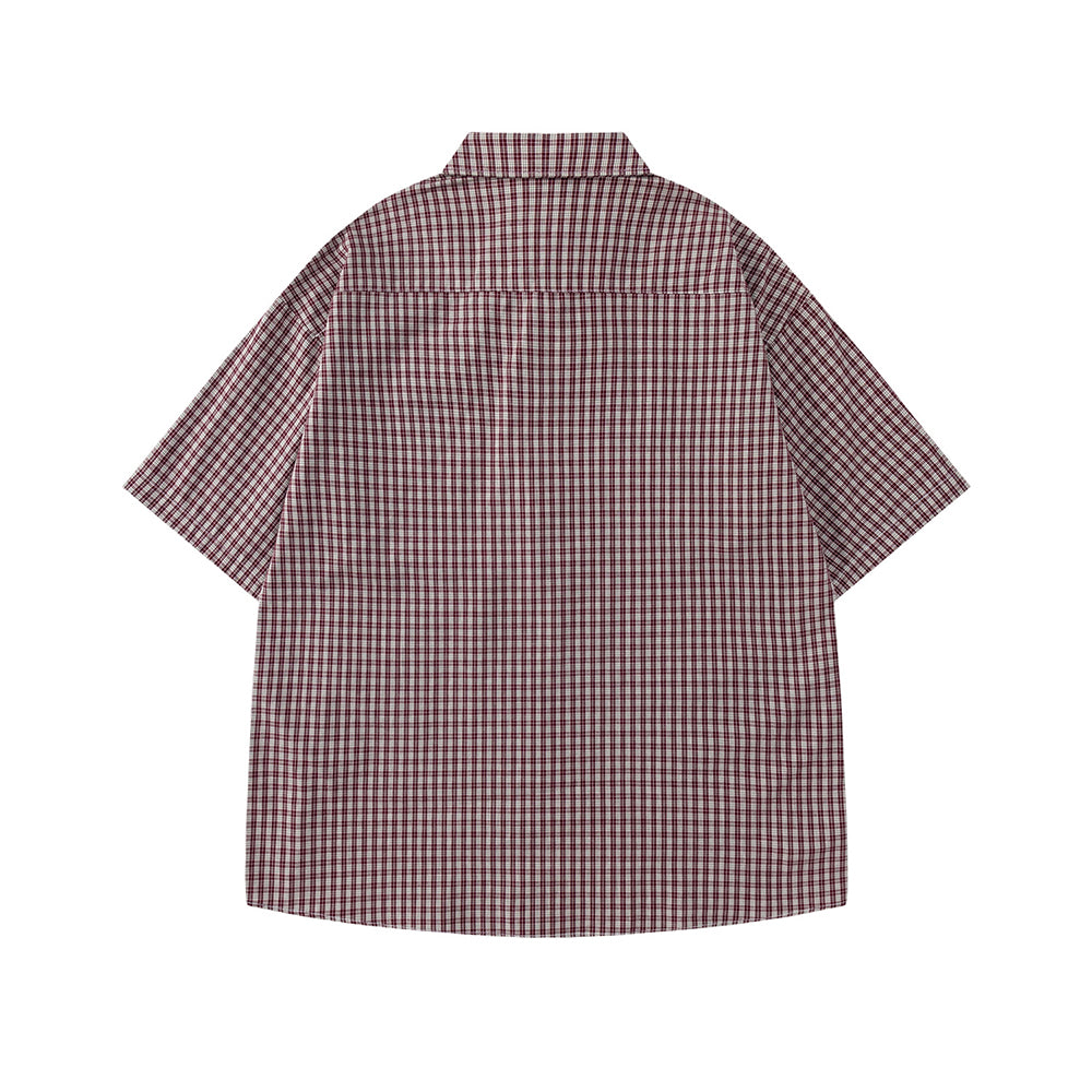 Simple plaid short-sleeved shirt