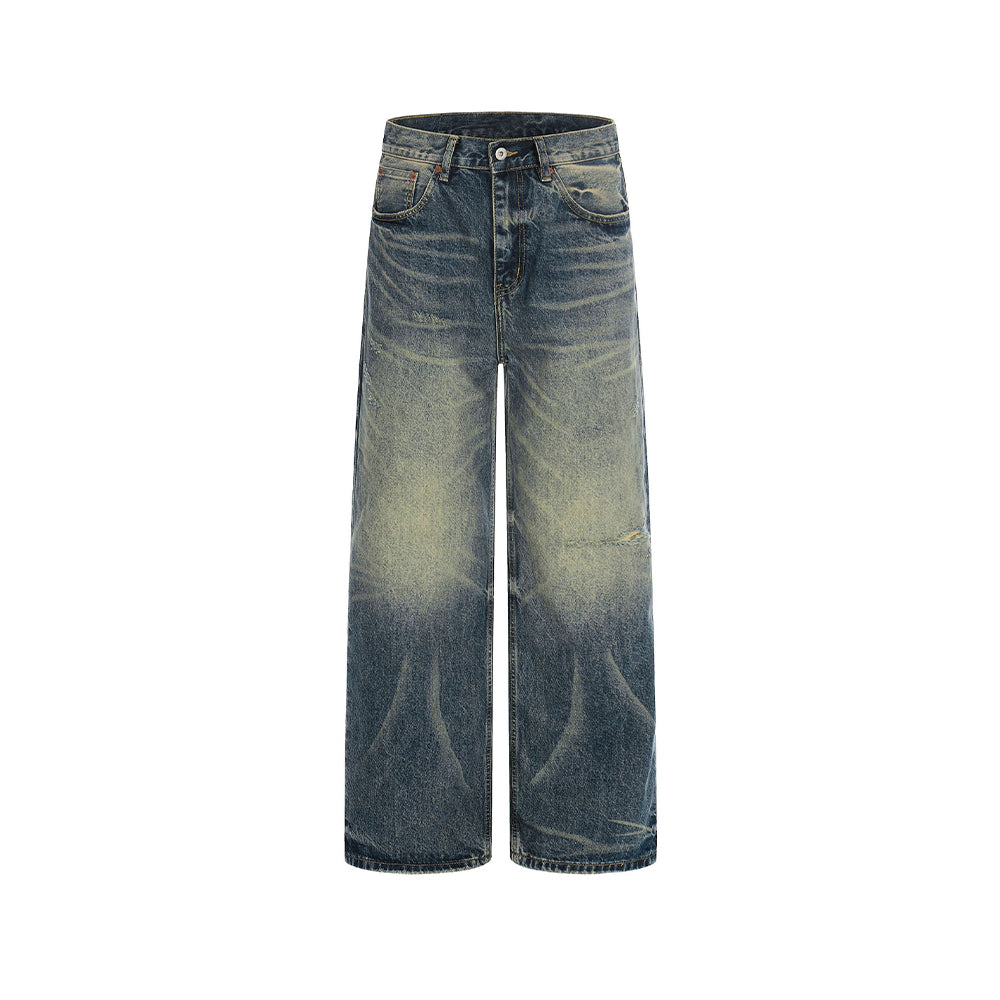 Distressed casual trousers