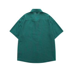 embroidered striped short-sleeved shirt
