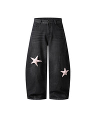 Distressed Embroidered Jeans