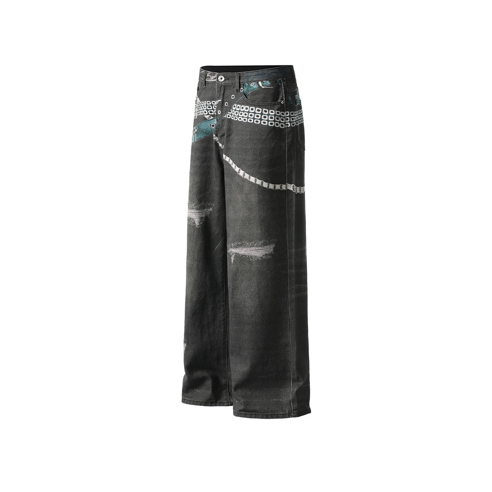 Designer straight jeans