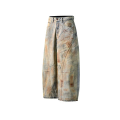 Washed distressed jeans