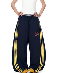 embroidered paneled trousers