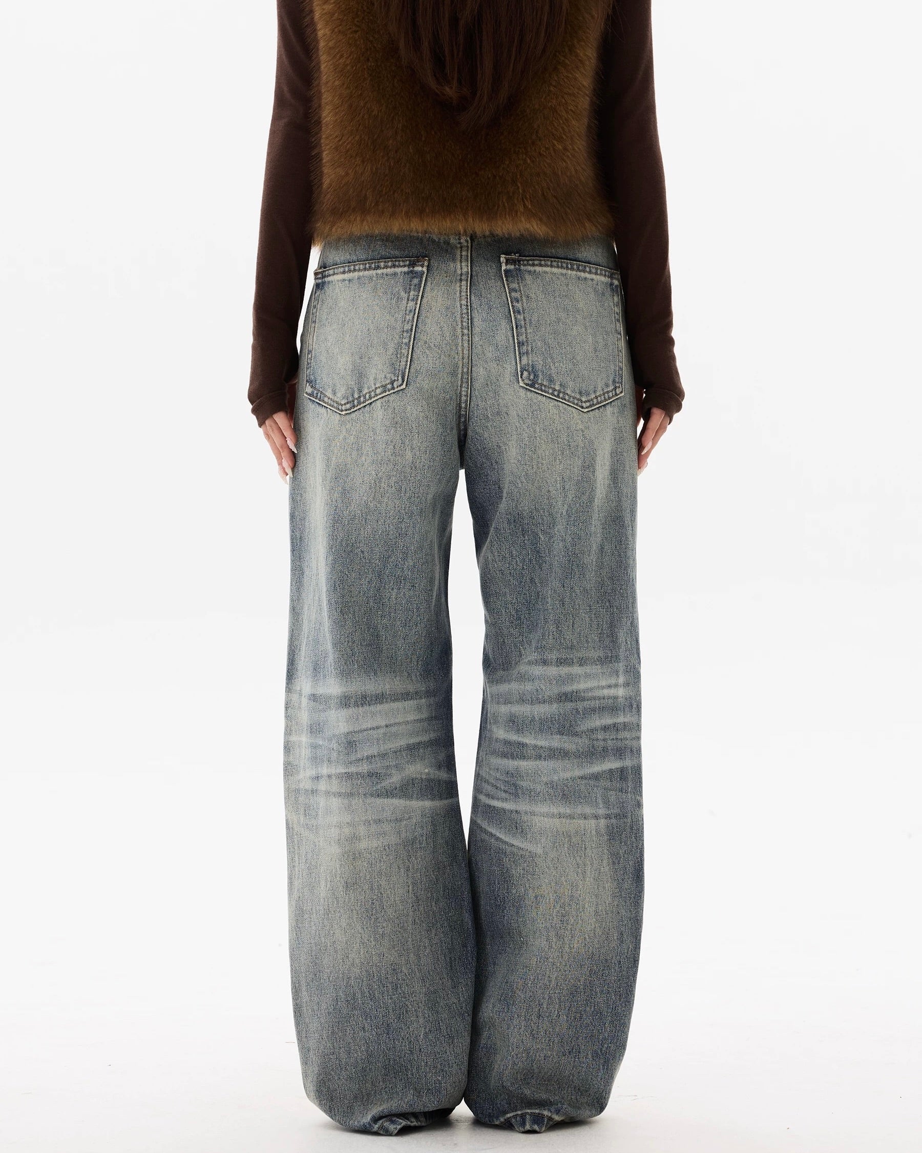 Retro casual straight leg jeans