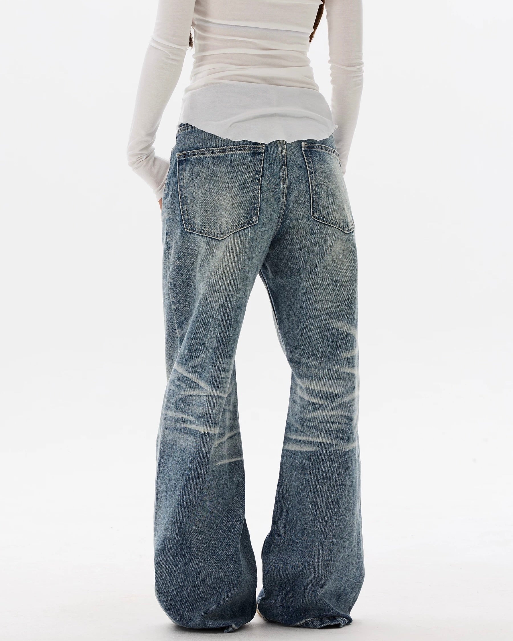Retro casual straight leg jeans