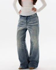 Retro casual straight leg jeans