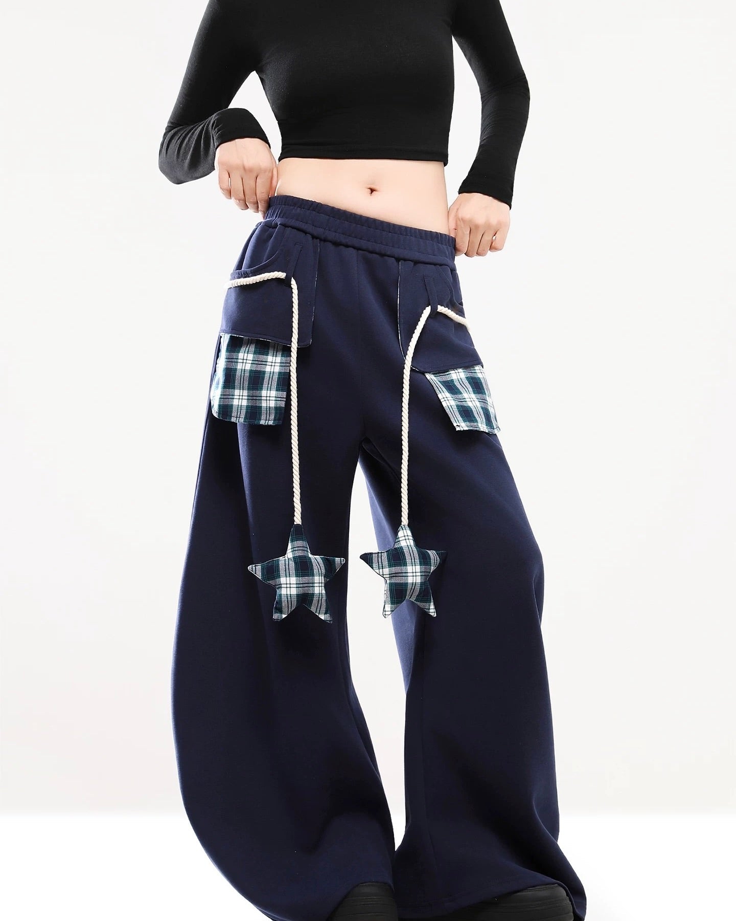 Color-blocked straight-leg sweatpants