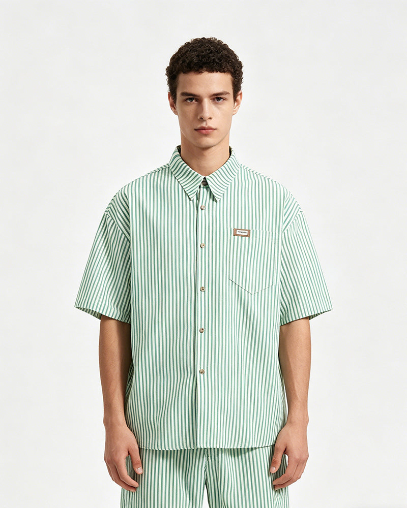 Striped shirt with vintage tie