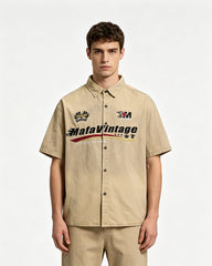Distressed casual short-sleeved shirt