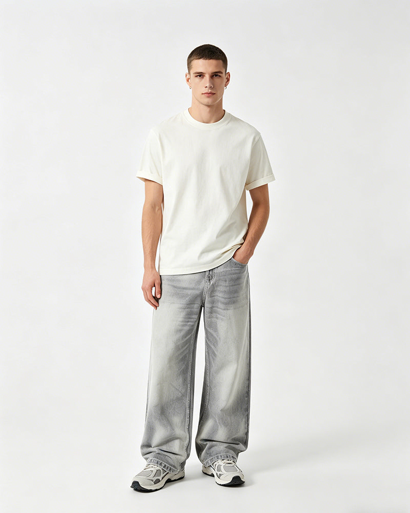 Washed gradient jeans
