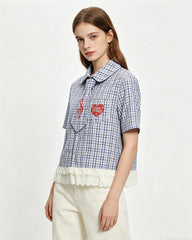 Retro Heart-Shaped Short-Sleeve Shirt (Women's)