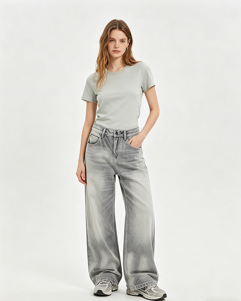 Washed gradient jeans