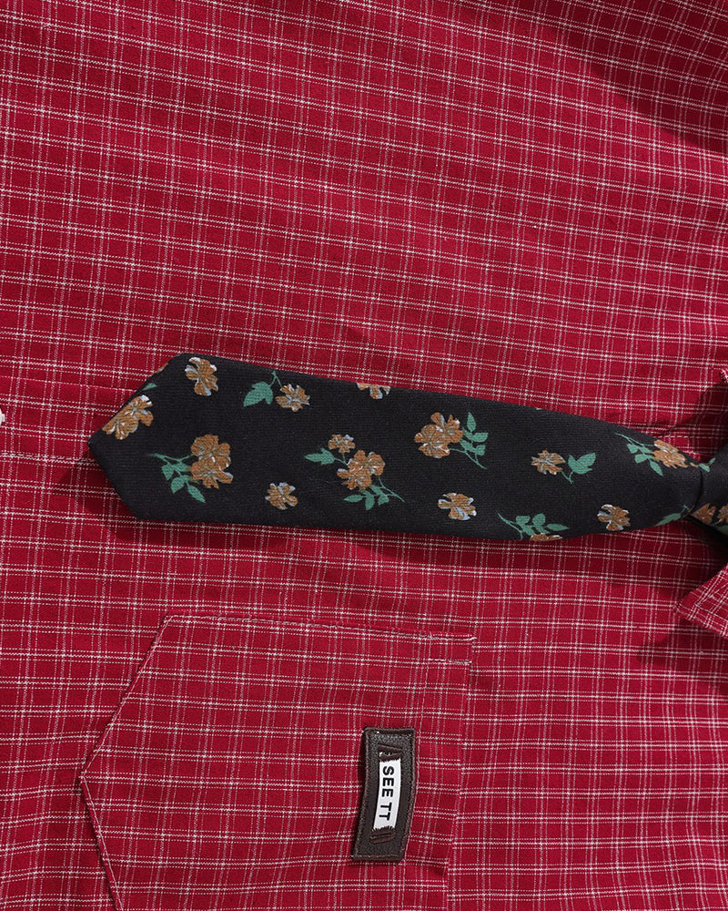 Vintage check short-sleeved shirt