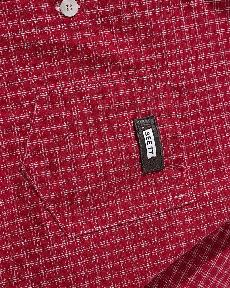 Vintage check short-sleeved shirt