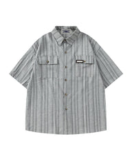 Casual striped short-sleeved shirt
