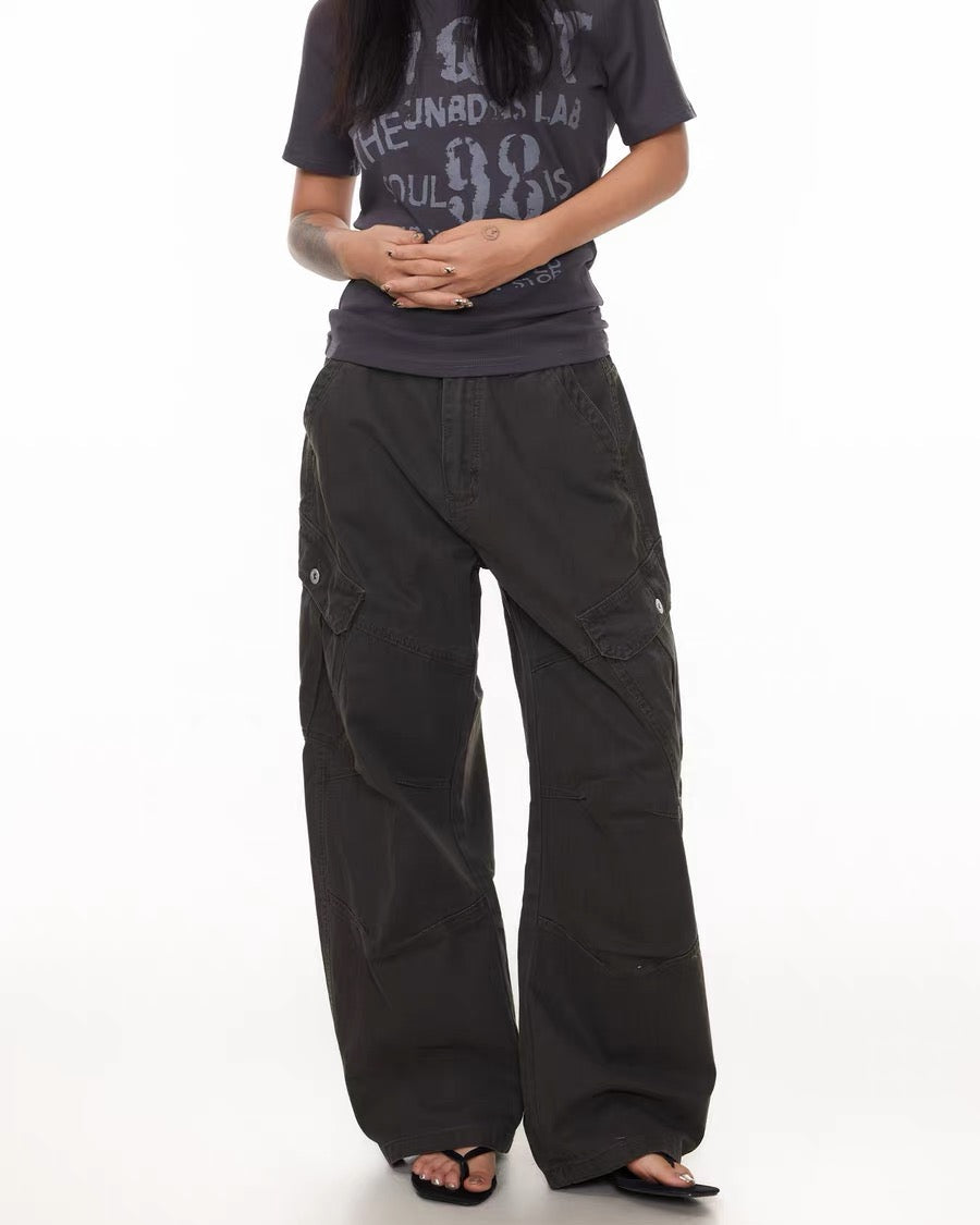 Vintage Loose Washed Overalls