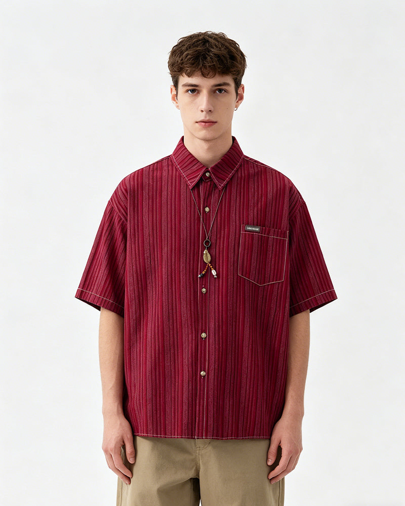 Retro casual short-sleeved shirt