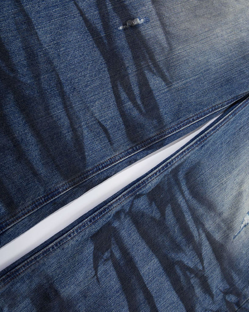 distressed wide-leg jeans