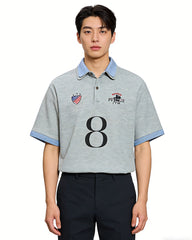 Embroidered Colorblock Short Sleeve T-Shirt