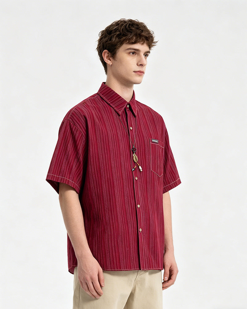 Retro casual short-sleeved shirt