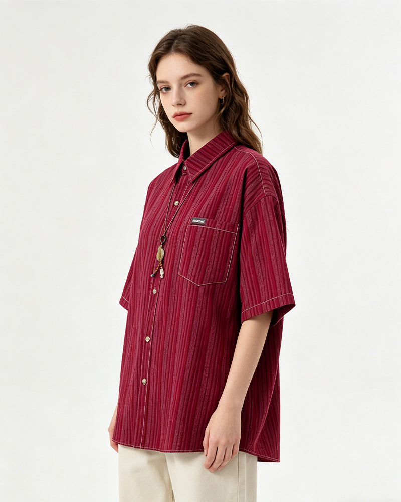 Retro casual short-sleeved shirt