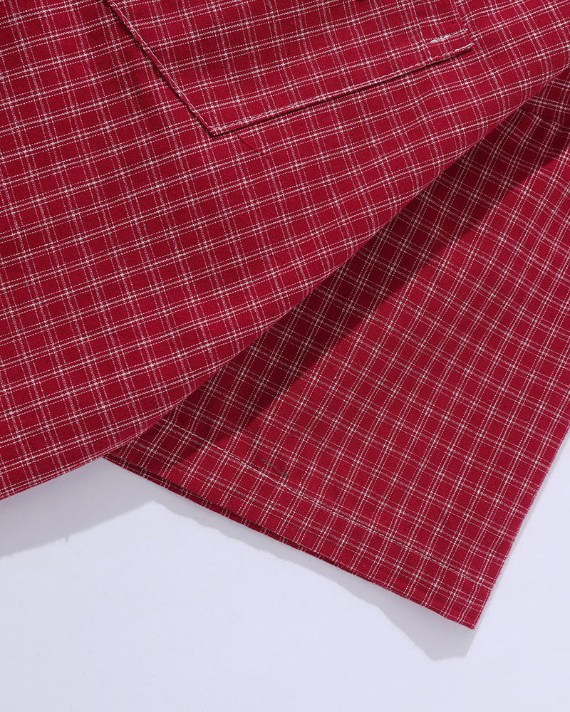Vintage check short-sleeved shirt