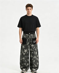Star-patterned couple pants